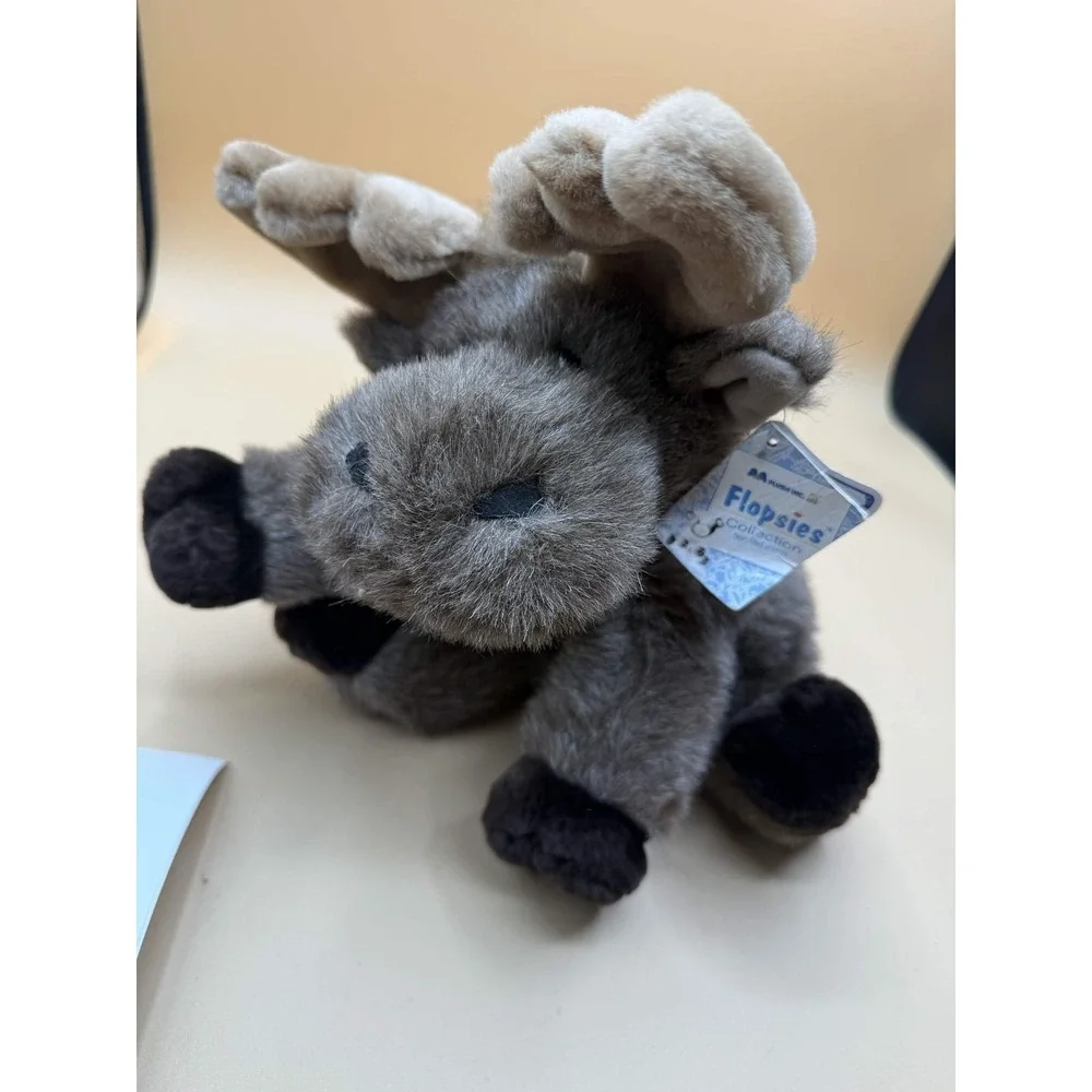 AA Plush Flopsies Moose Stuffed Animal Brown 12 Inch Vintage Toy Cabincore Hygge
